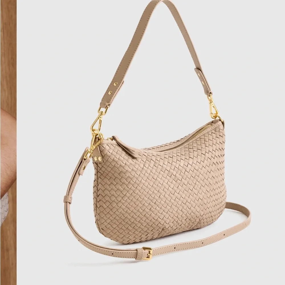 NWT Quince Italian Handwoven Leather Mini Shoulder Bag - Picture 4 of 9